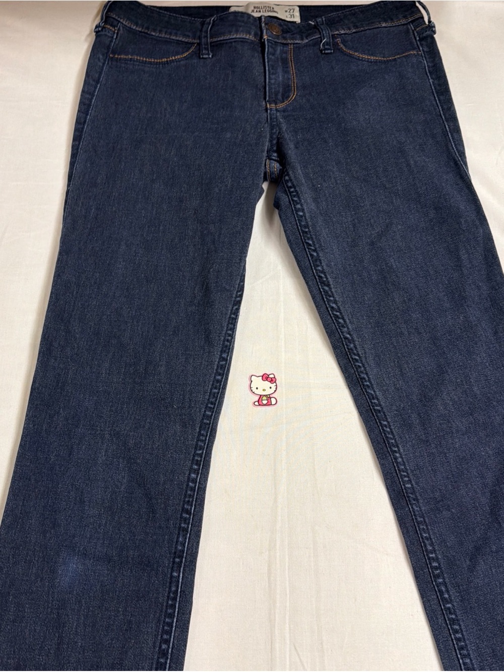 Dark Blue Womens Straight-Leg Jeans